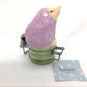Contained Art Purple Hedgehog Airtight Canister New